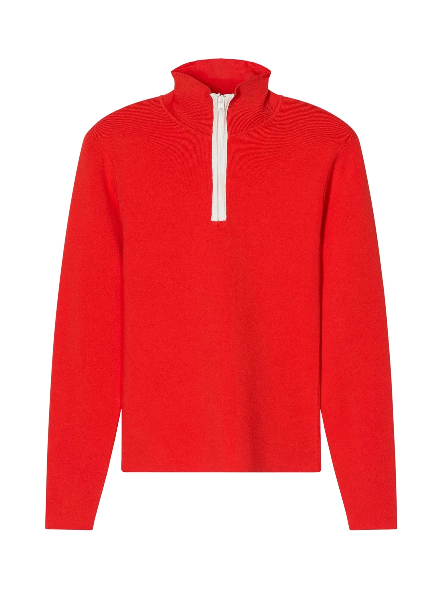 CLOSED Half-Zip Knit in Coral Red