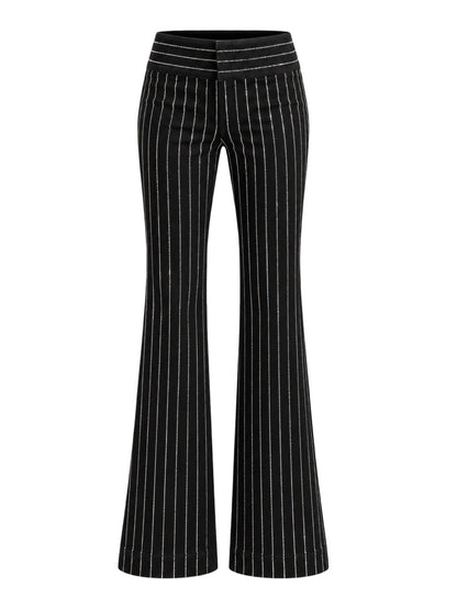 Alice + Olivia Hot Embellished Jean in Black/Clear Crystal