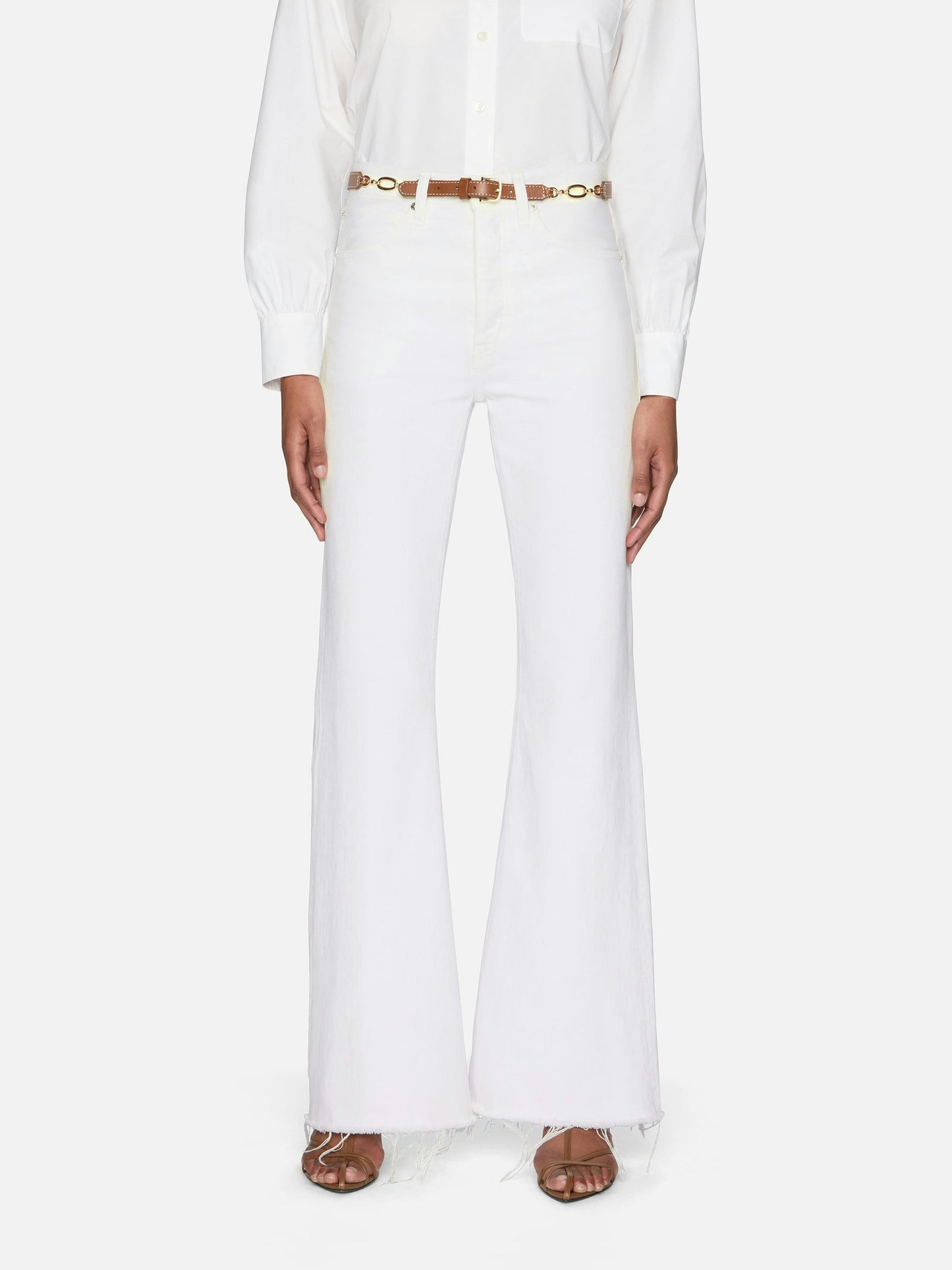 Frame Lax Jeans in White Raw Fray