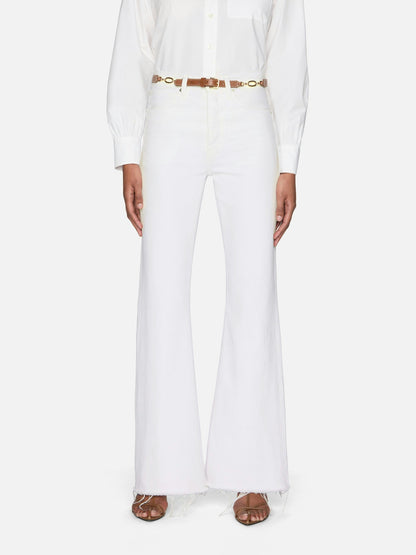 Frame Lax Jeans in White Raw Fray