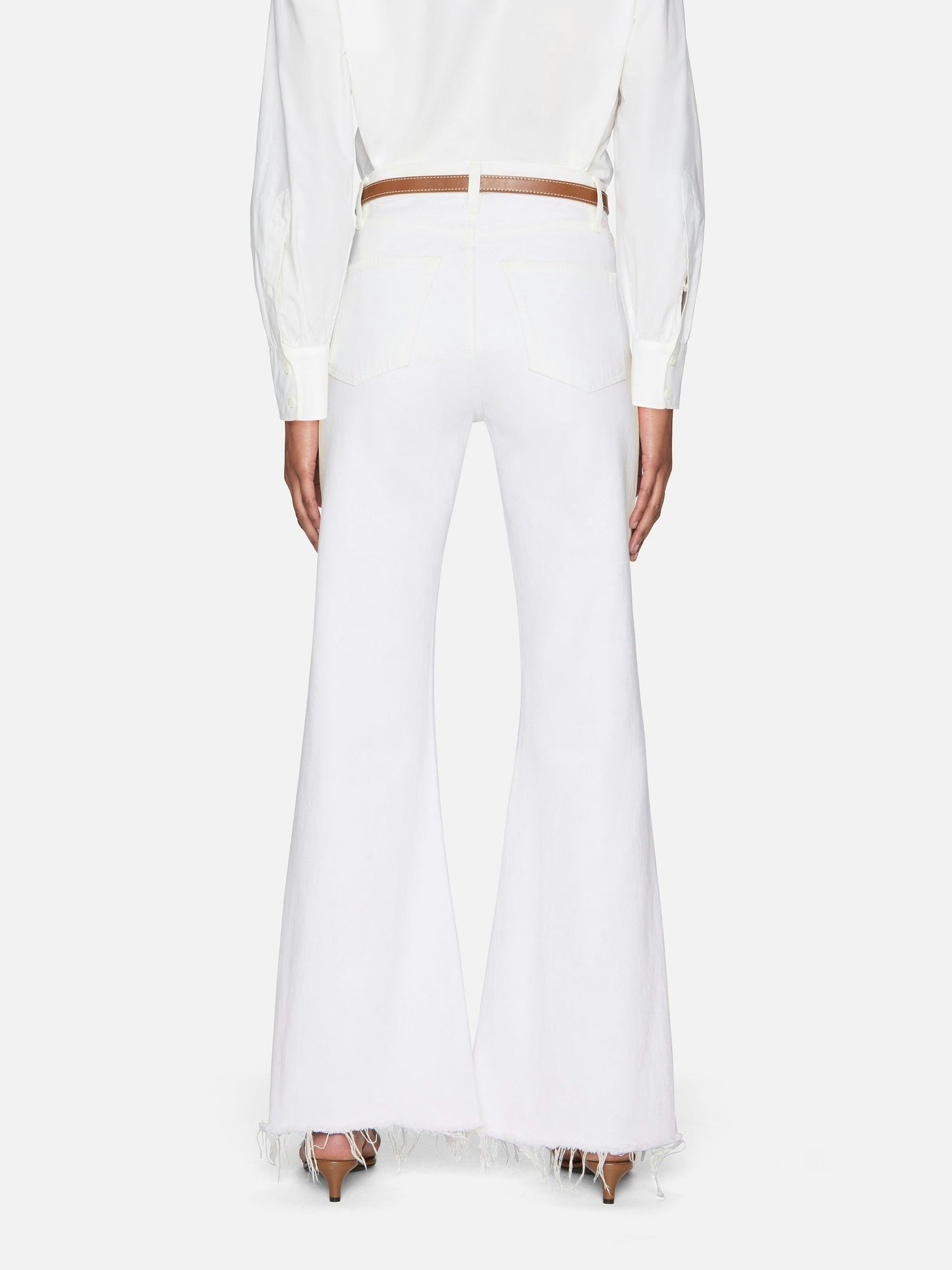 Frame Lax Jeans in White Raw Fray