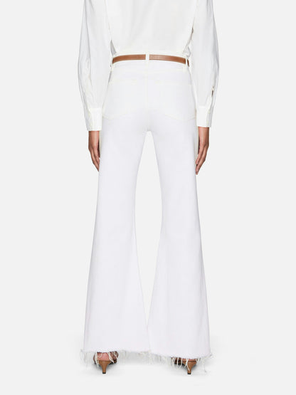 Frame Lax Jeans in White Raw Fray