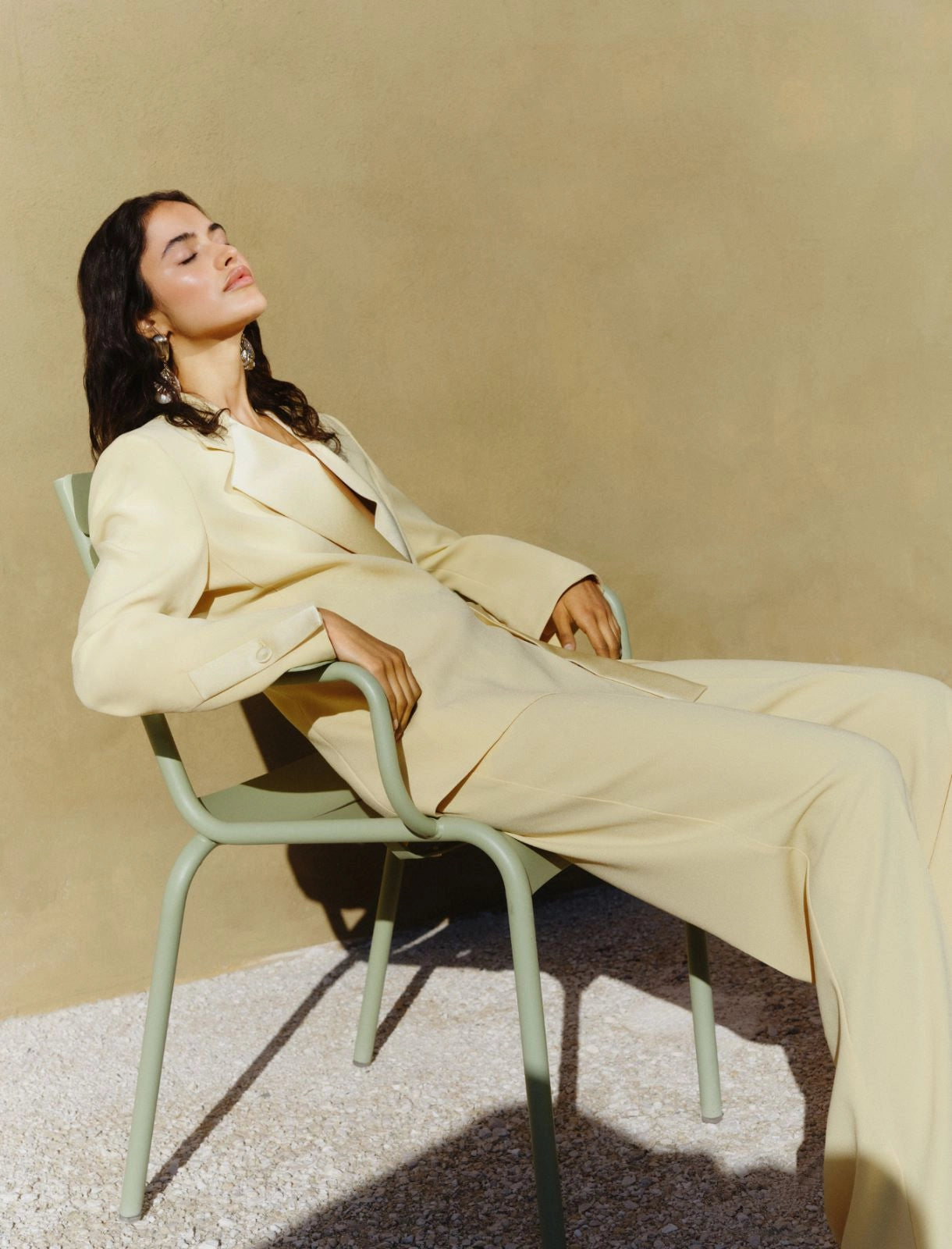 Marella Envers Satin Blazer in Yellow