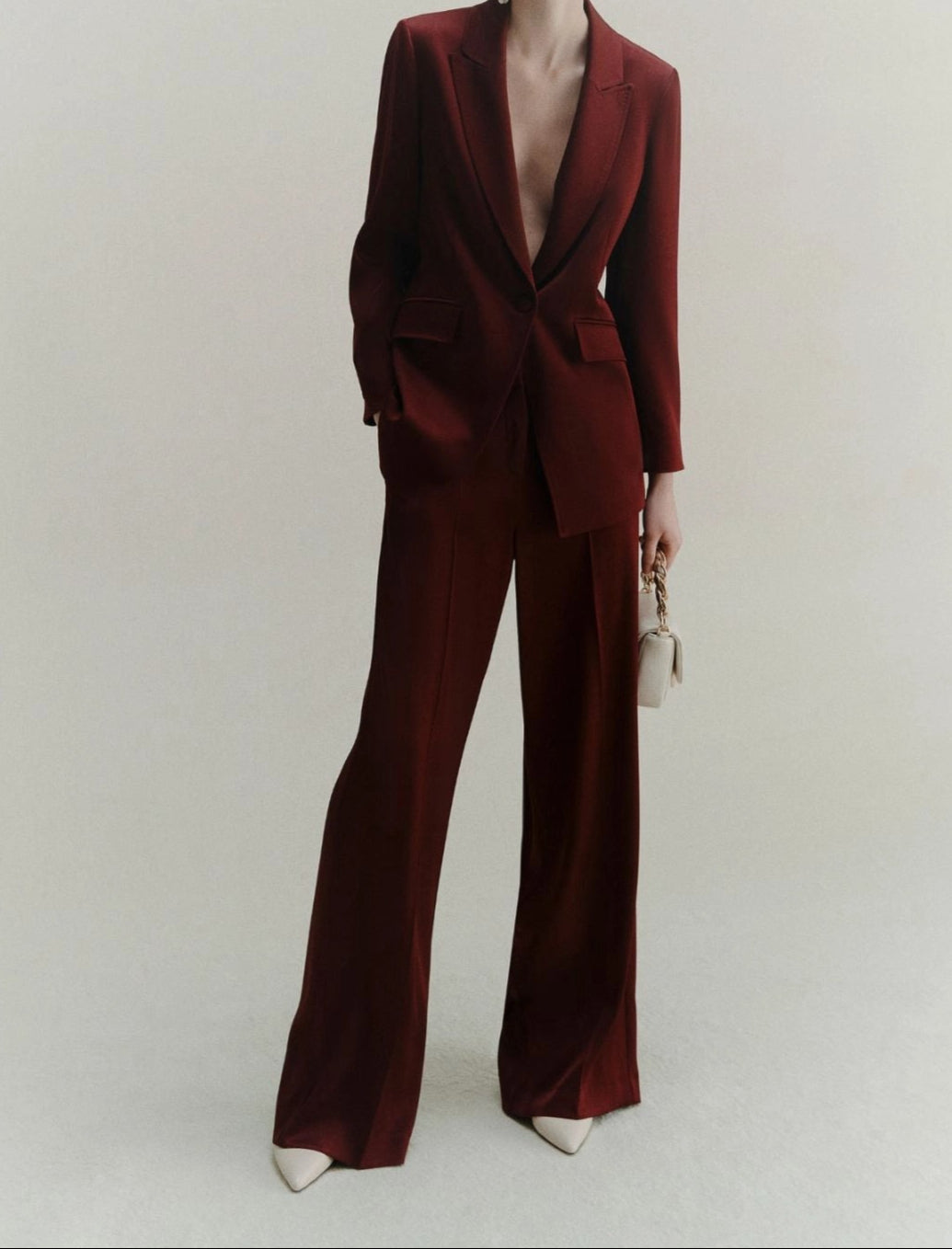 Marella Satin Jacket in Bordeaux