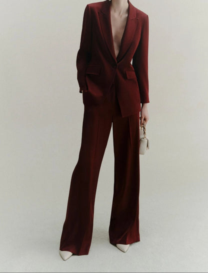 Marella Satin Jacket in Bordeaux