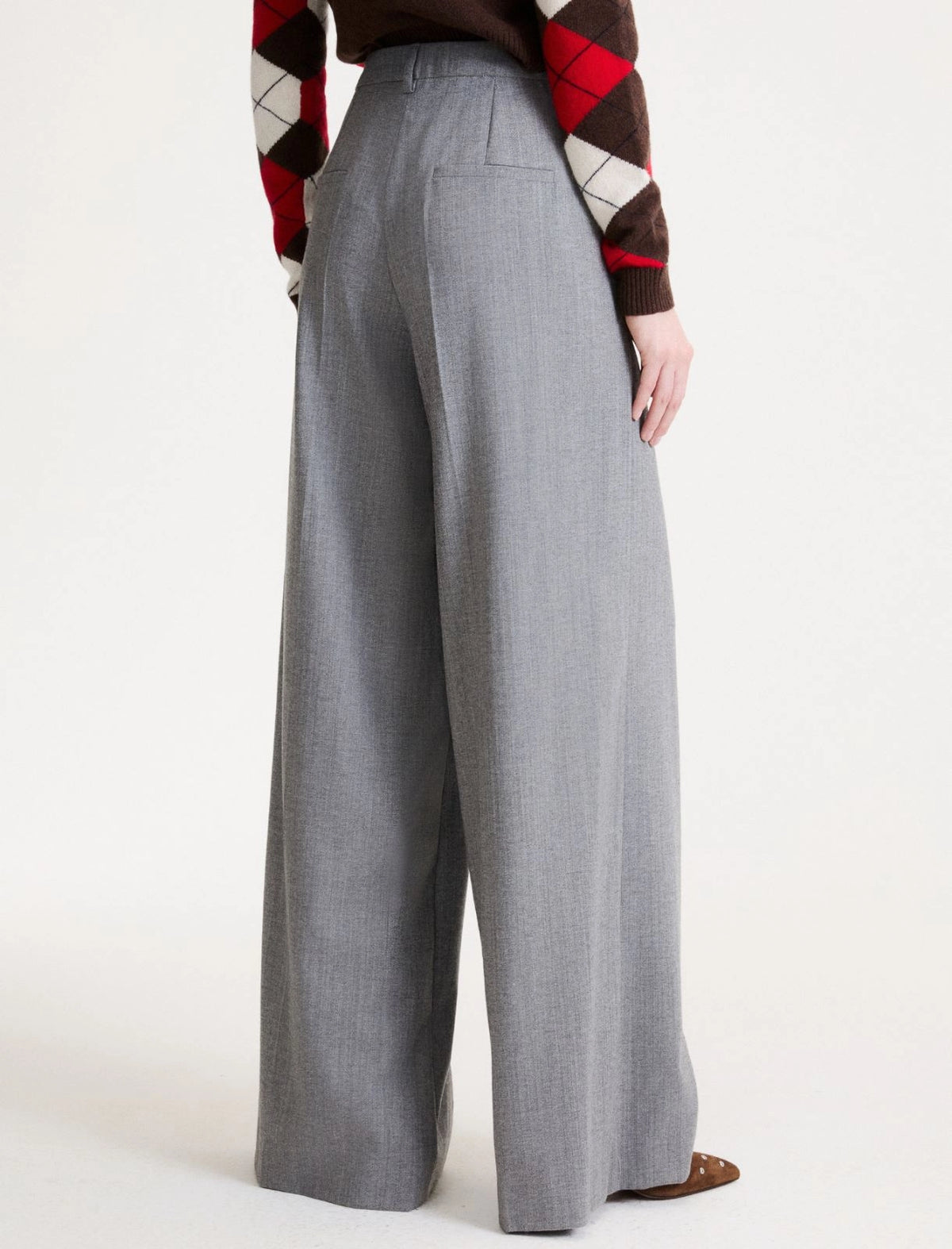 Marella Long Trouser in Melange Grey