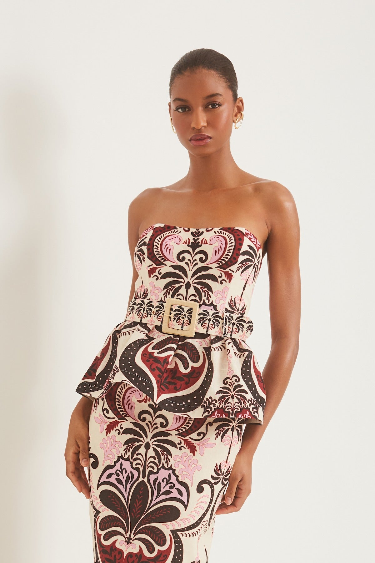 Cara Cara Tilda Top in Palm Pavillion Ivory