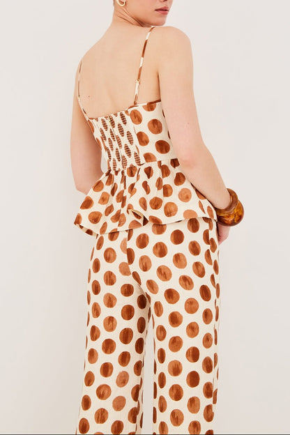 Cara Cara Alba Top in Celeste Spot Ginger