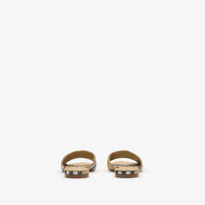 Burberry Check Sloane Slidesin Sand IP Check