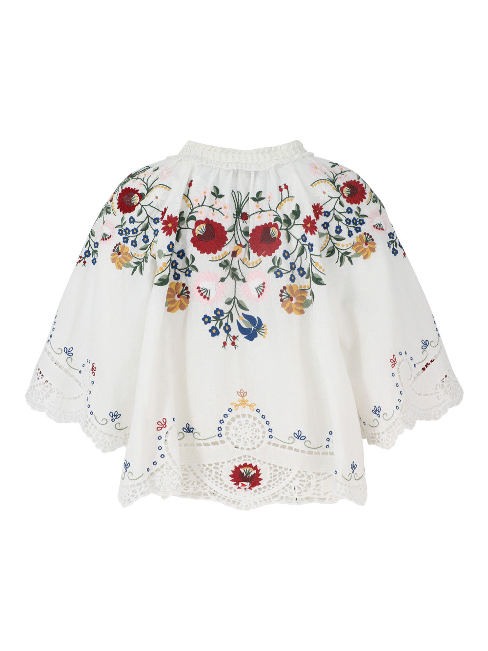 Sea Celia Embroidery Short Sleeve Top in Cream