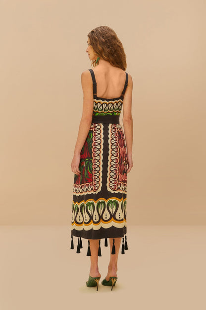 Farm Rio Scarf Dress in Coconut Tree Flow Multicolor