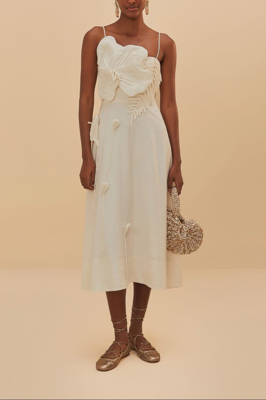 Farm Rio Garden Sleeveless Midi Dress in Off-White – Leigh's of Breton  Village