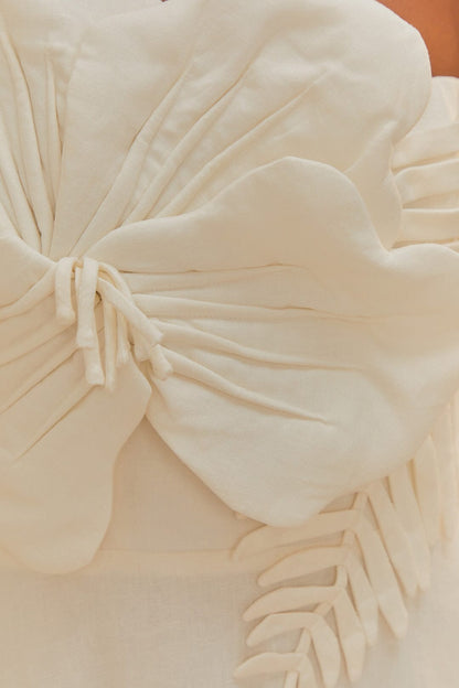 Farm Rio Garden Sleeveless Midi Dress in Off-White