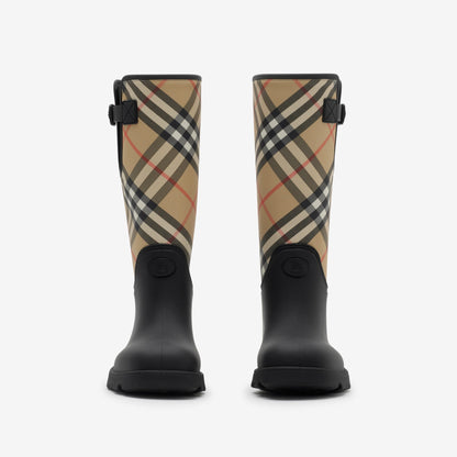 Burberry Rubber Marsh Stamp High Boots in Black