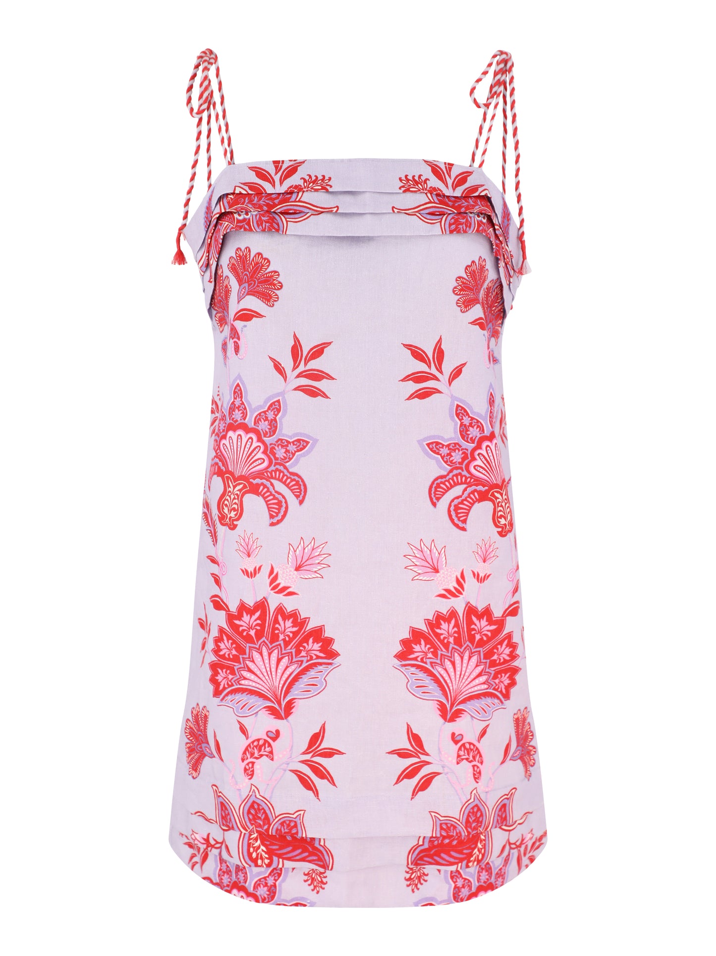 Farm Rio Mini Sleeveless Dress in Porcelain Garden Lilac