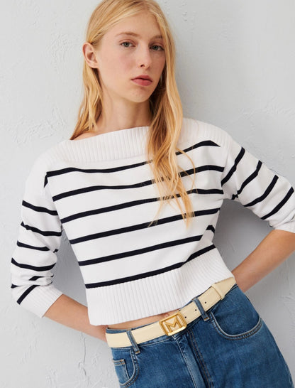 Marella Doll Stripe Sweater in Blue/White