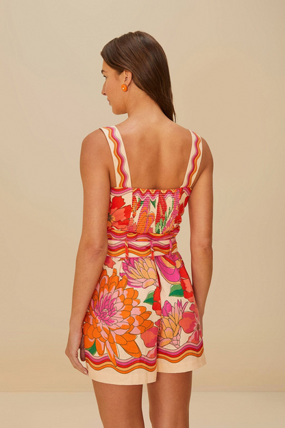 Farm Rio Beige Spring Affair Lenzing™ Ecovero™ Euroflax™ Romper