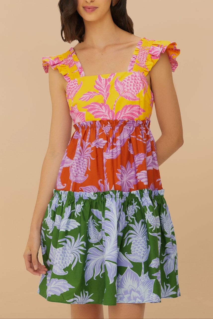 Farm Rio Mini Dress in Tropical Swing Mix