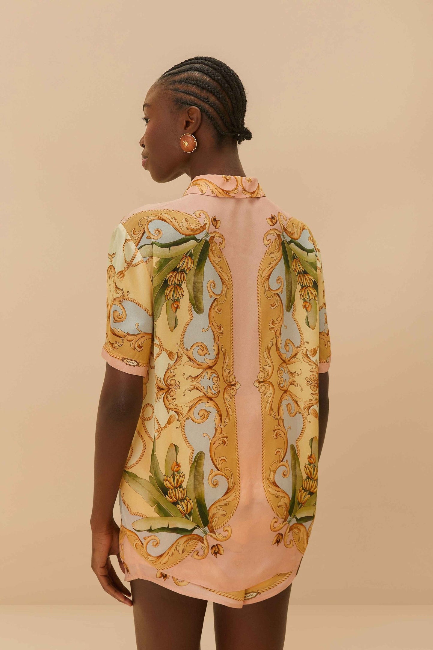 Farm Rio Multicolor Banana Royalty Kaleidoscope Shirt