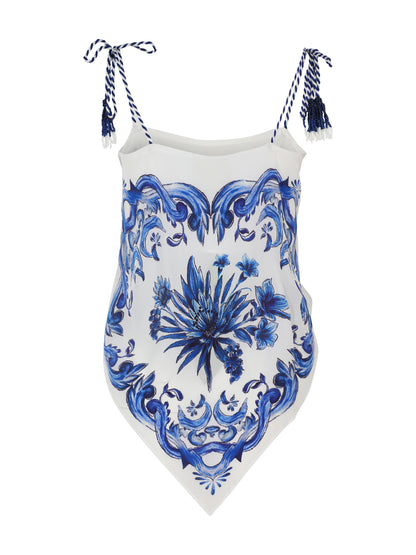 Farm Rio Off-White Garden Tiles Blouse