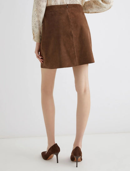 Marella Suede Mini Skirt in Brown