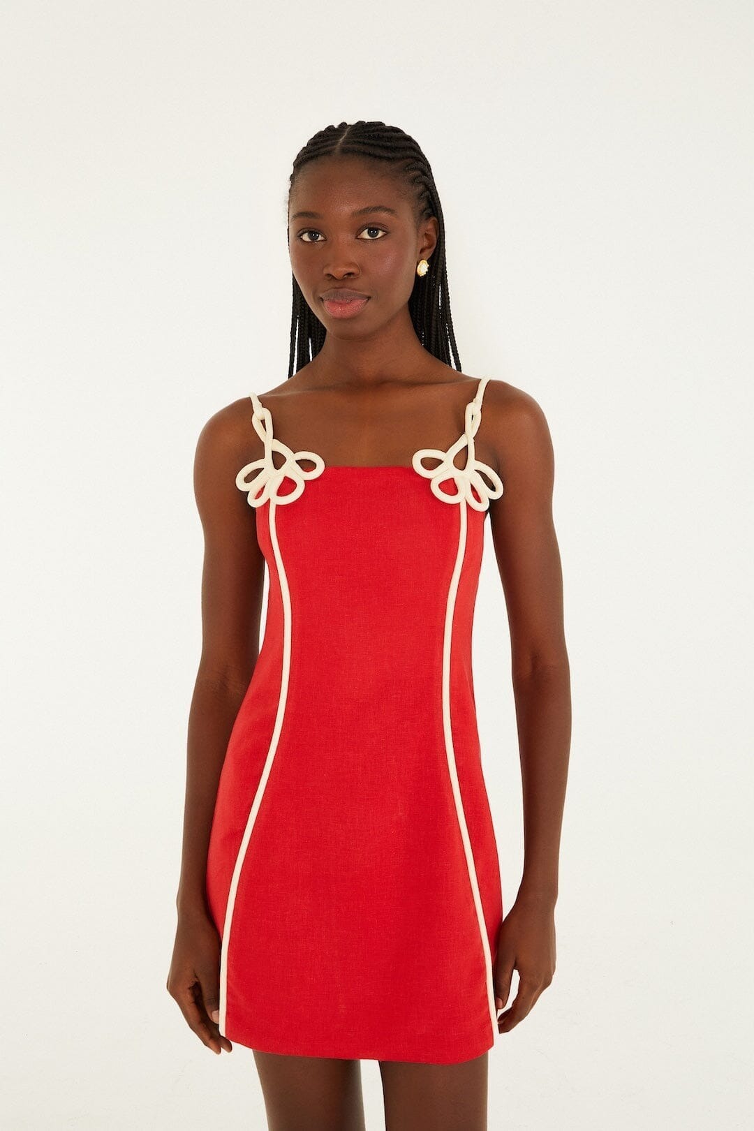 Farm Rio Red Linen Mini Dress