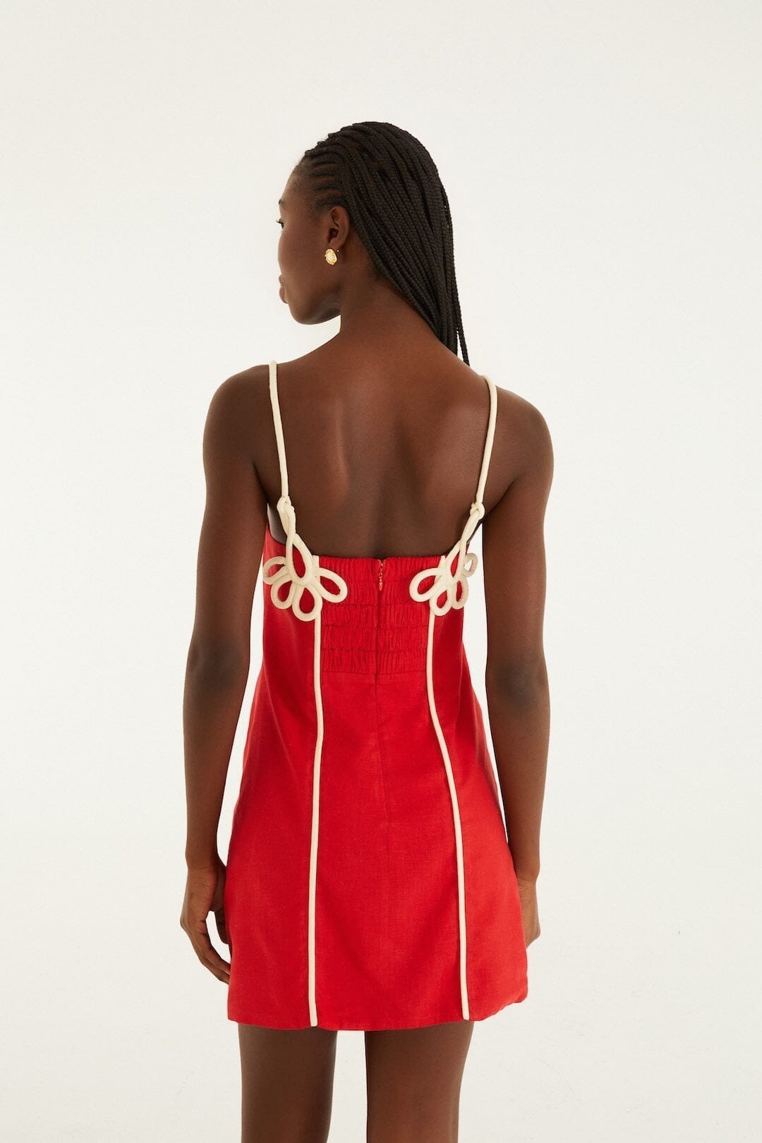 Farm Rio Red Linen Mini Dress
