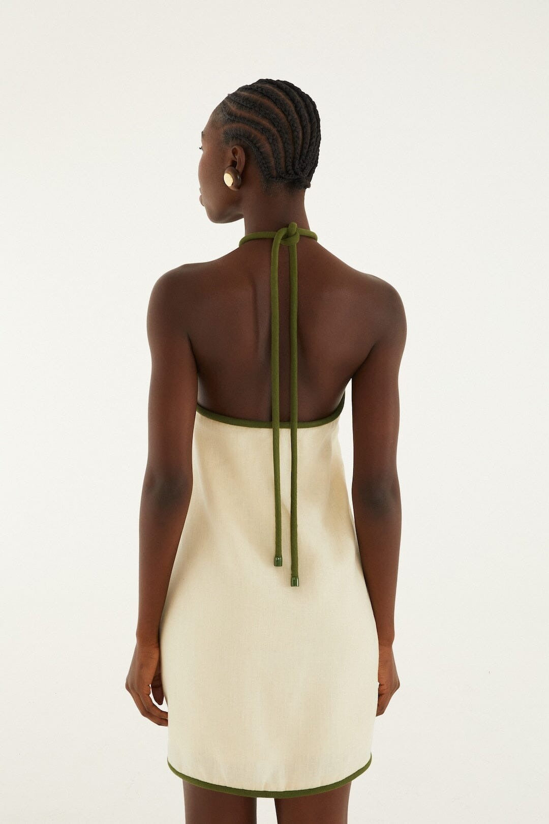 Farm Rio Sand Coconut Sleeveless Linen Mini Dress in Sand
