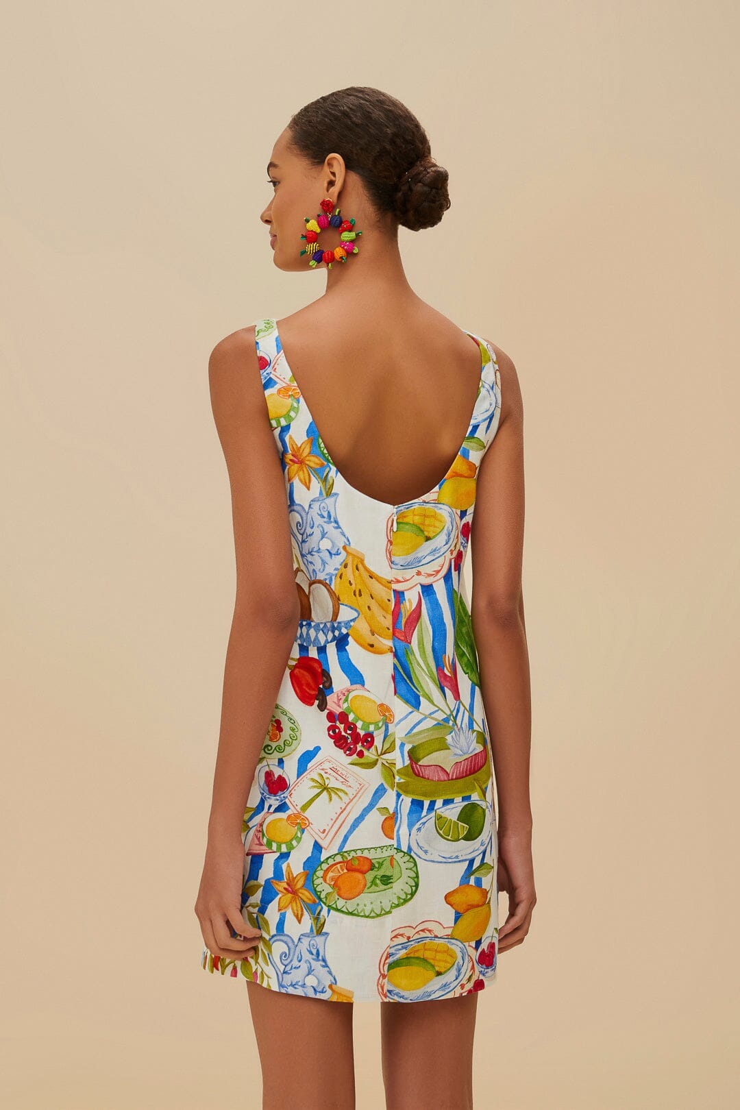 Farm Rio Off-White Fresh Table Euroflax™ Premium Linen Mini Dress
