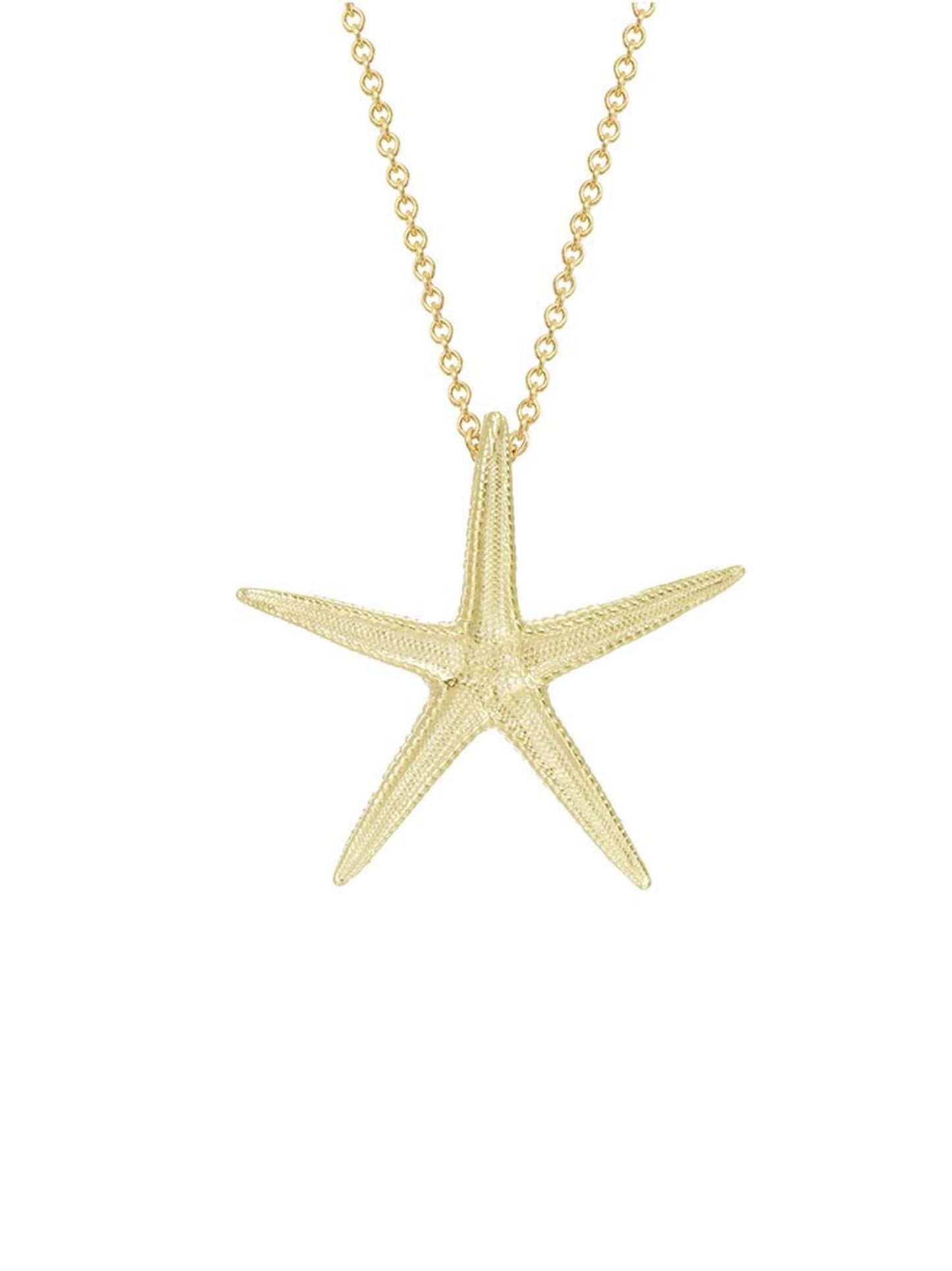 Catherine Weitzman Large Starfish Necklace in Gold