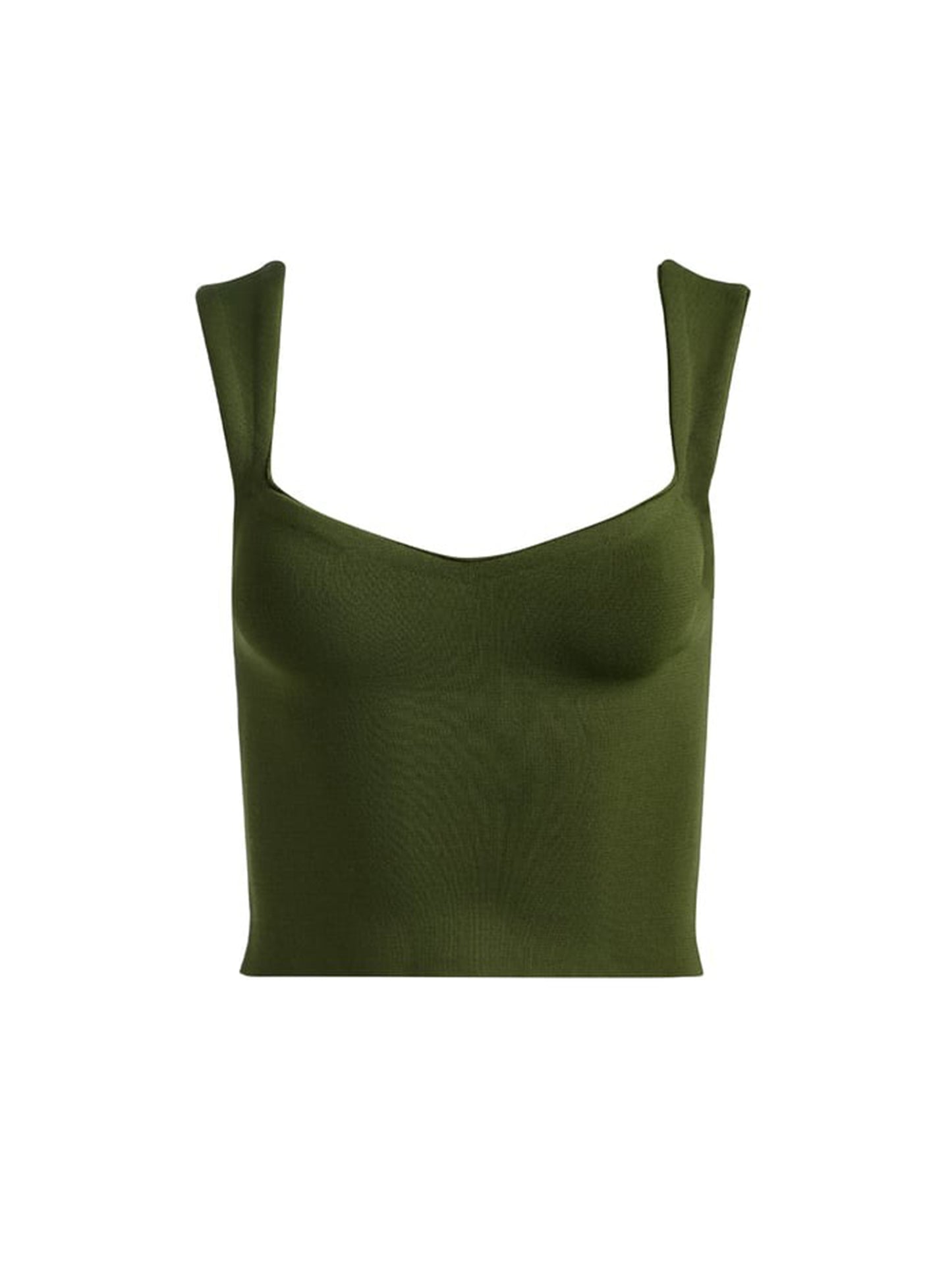 Alice + Olivia Edin Sweetheart Tank in Dark Olive