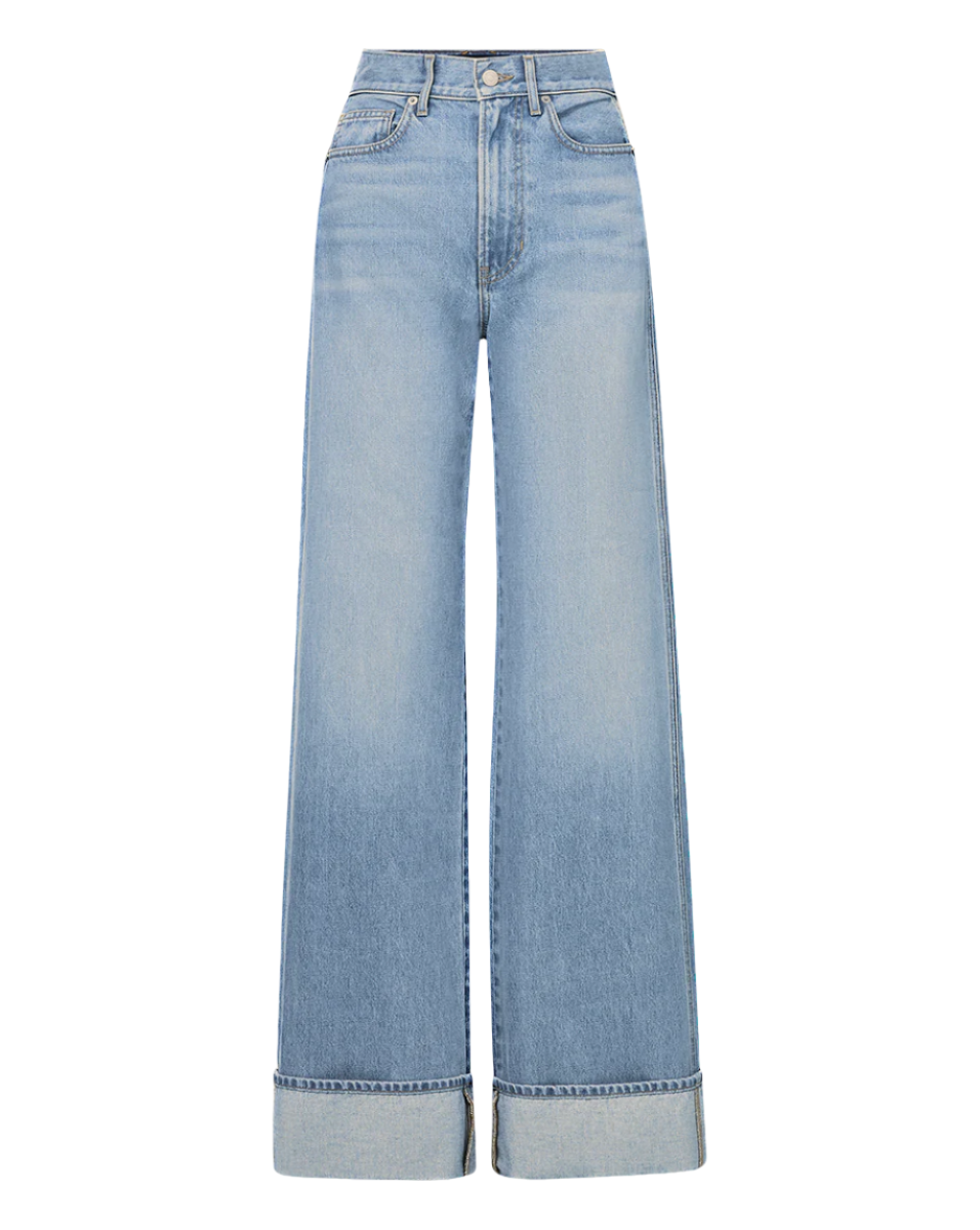 Veronica Beard Taylor High Rise Cuffed Wide Leg in Bright Nova