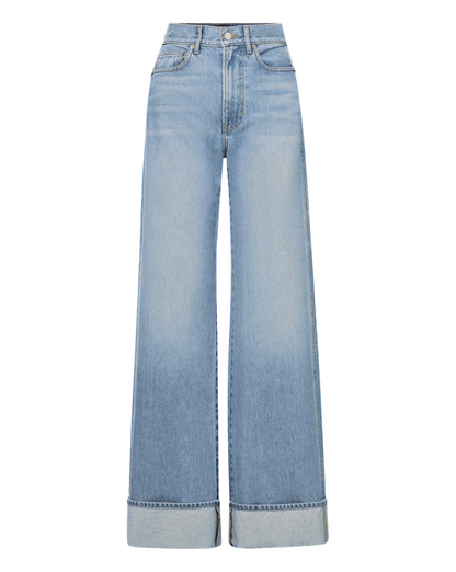 Veronica Beard Taylor High Rise Cuffed Wide Leg in Bright Nova
