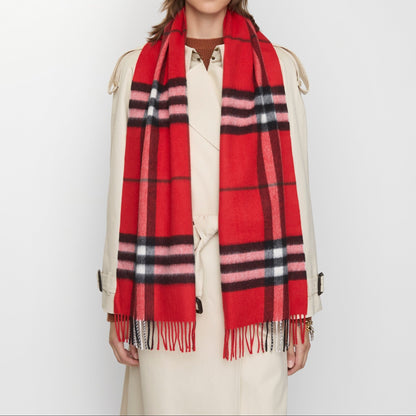 Burberry Check Cashmere Scarf in Post