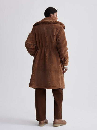 Varley Logan Sherpa Coat in Pecan Pie