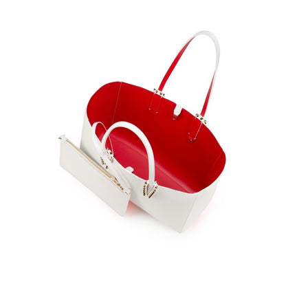 Christian Louboutin Cabata Soft Large Calf Empire in Bianco/Gold | In-Store Only