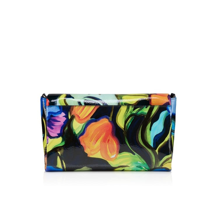 Christian Louboutin Loubi54 Soft Pouch Naplak in Flower Multi/Navy