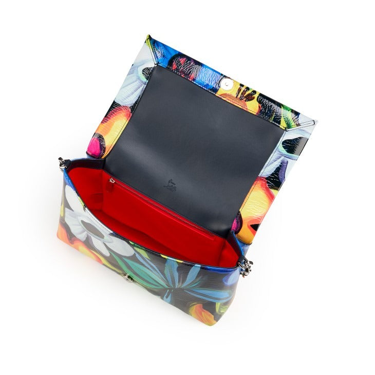 Christian Louboutin Loubi54 Soft Pouch Naplak in Flower Multi/Navy Christian Louboutin Loubi54 Soft Pouch Naplak in Flower Multi/Navy