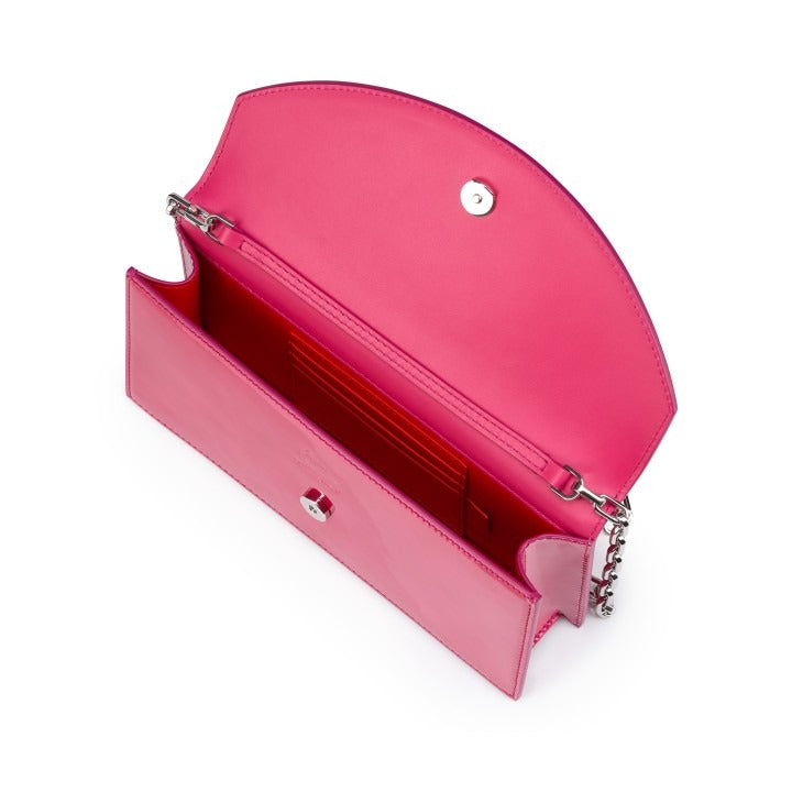Christian Louboutin Loubi54 Clutch Patent Perle in Pinup/Silver
