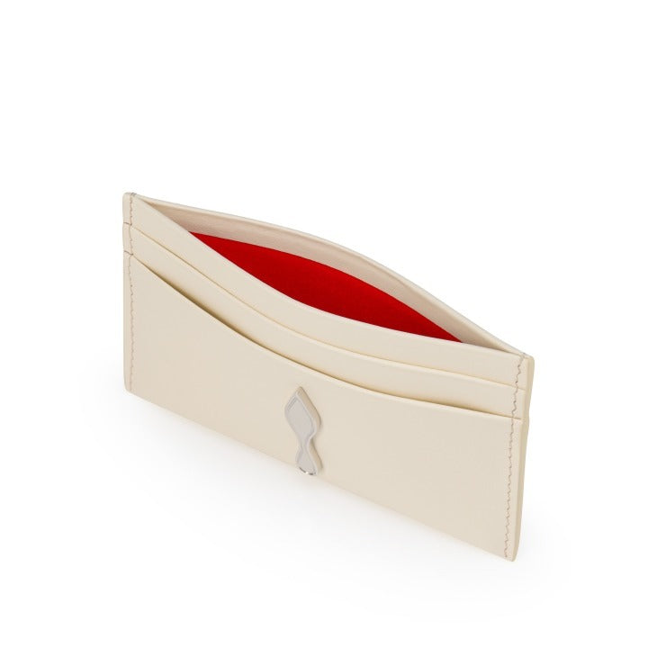 Christian Louboutin Bettina Card Holder in Calf Paris Suzuran/Silver | In-Store Only
