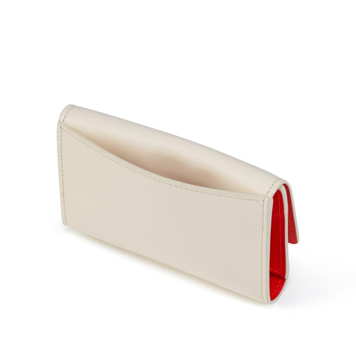 Christian Louboutin Bettina Trifold Card Holder in Calf Paris Suzuran/Silver | In-Store Only