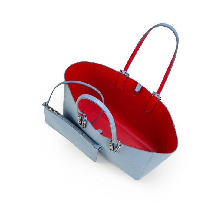 Christian Louboutin Cabata Soft Small Calf Empire in Ceruleo/Silver | In-Store Only