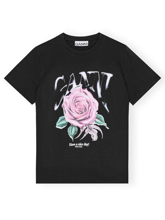 Ganni Basic Jersey Rose Relaxed T-Shirt