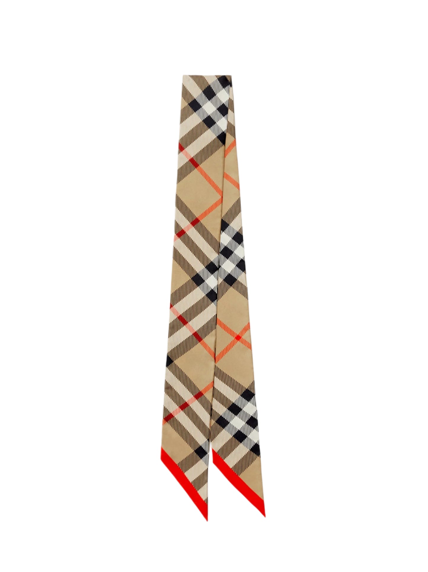 Burberry Skinny Check Silk Scarf in Sand
