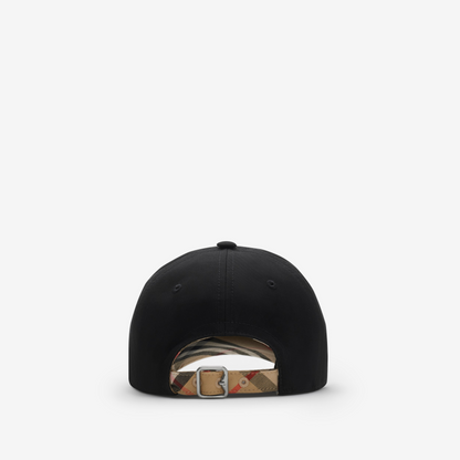 Burberry Gabardine Baseball Cap in Black/Sand