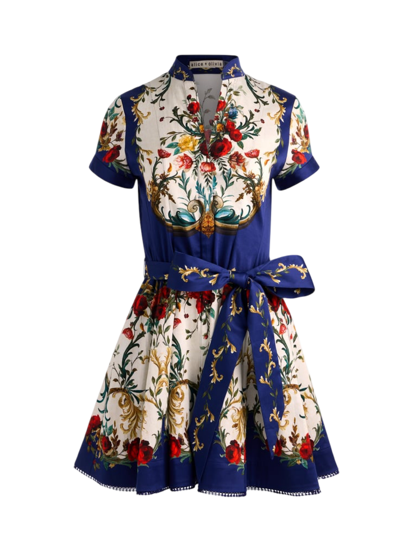 Alice + Olivia Lucy Mini Shirt Dress in Gilded Rose