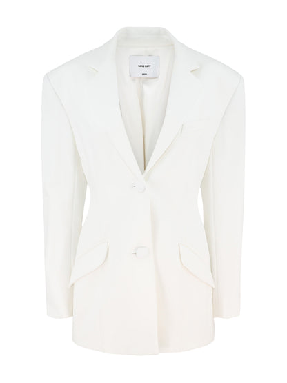 Sans Faff Sicily Snatched Blazer in White