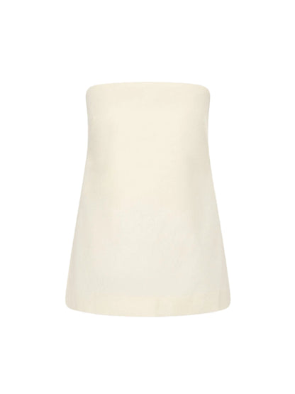 St. Agni Strapless Rouleau Tie Top in Ivory