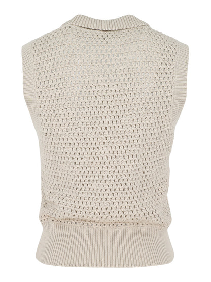 Frame The Polo Vest in Taupe