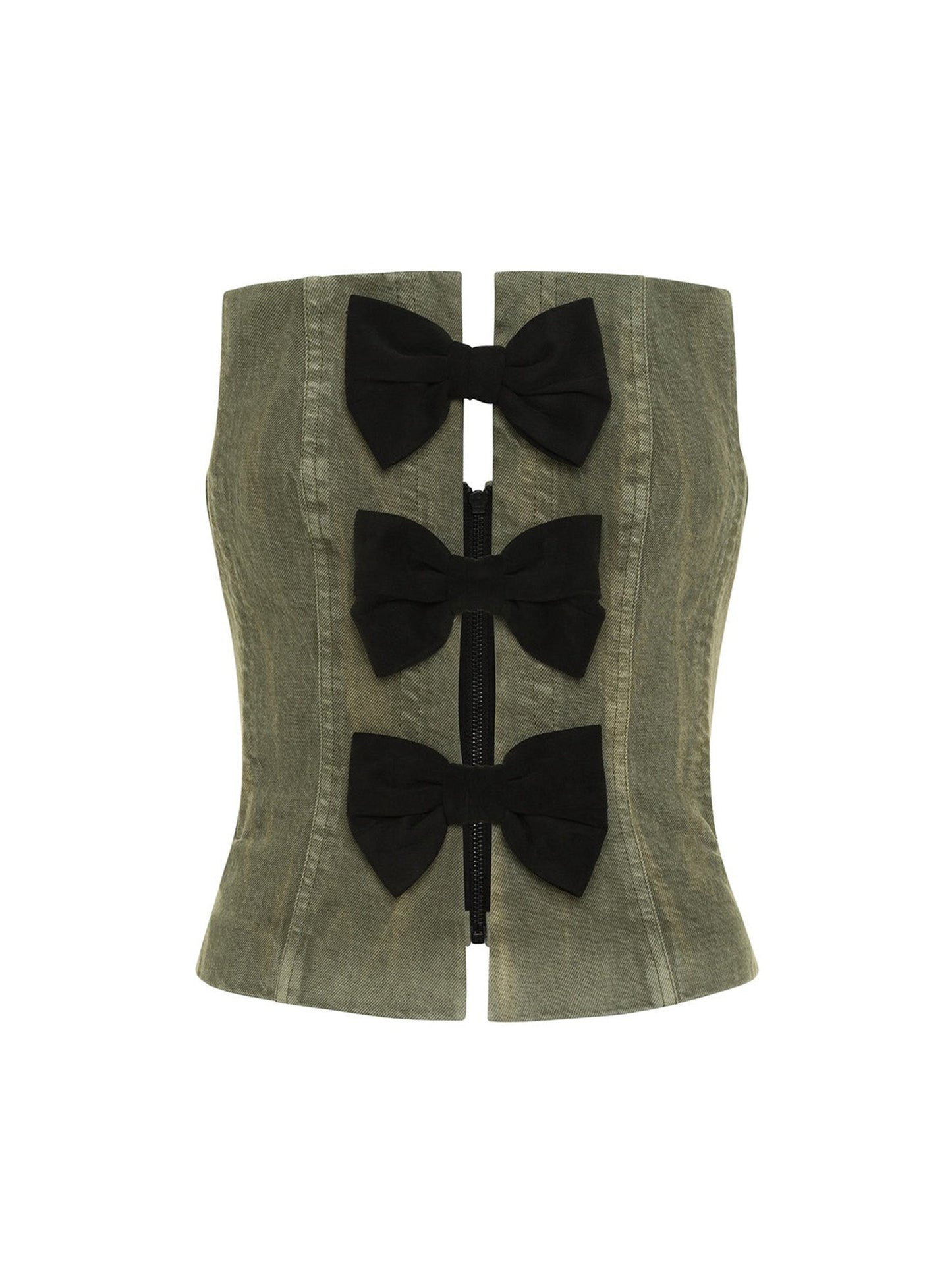 Hellessy Arfa Bustier in Olive Distress/Black Olive